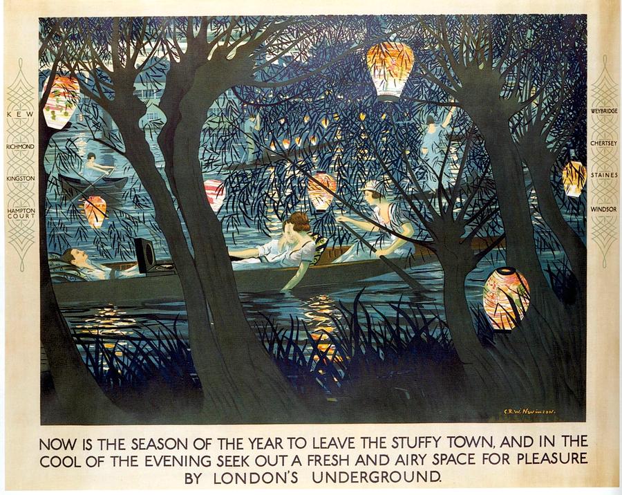 Now Is The Season Of The Year To Leave The Stuffy Town - London Underground - Retro Travel Poster Mixed Media