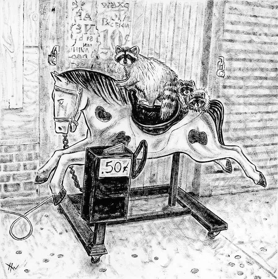 Now We Ride II Study Drawing by Holly Wood