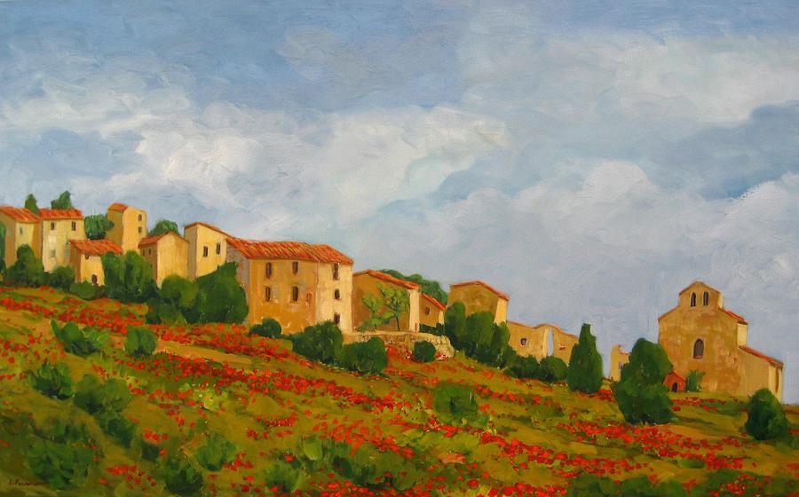 Landscape Painting - Noyer sur Jarbon Provence by Liliane Fournier