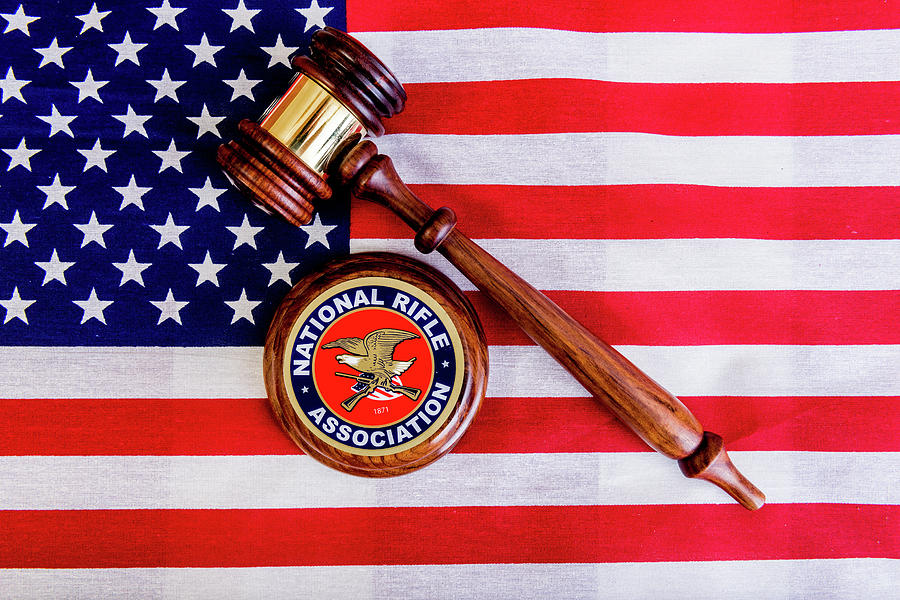 Flag Photograph - NRA with a gavel by Keith Homan