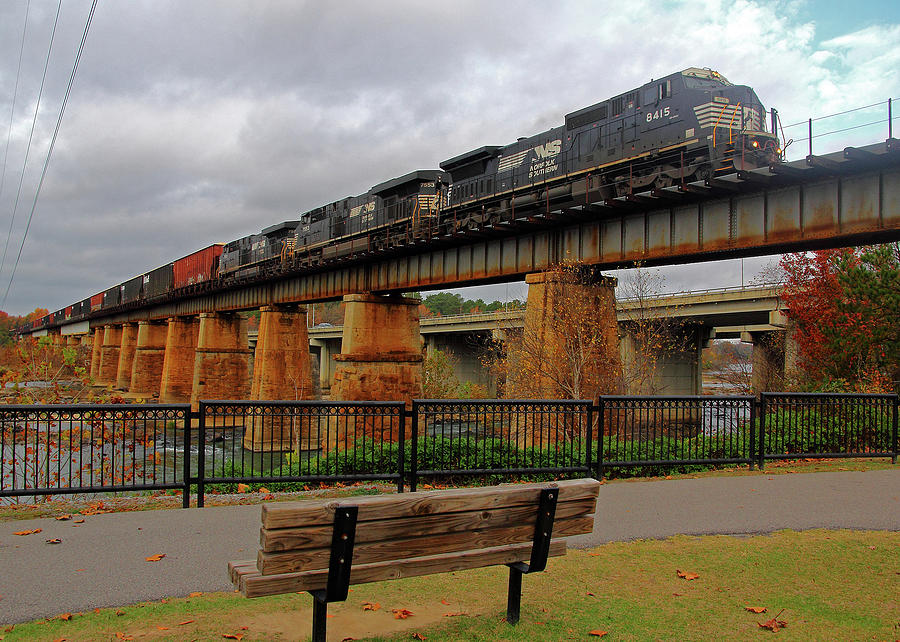 NS Wood Chip Train Over The River 3.0 Photograph by Joseph C Hinson