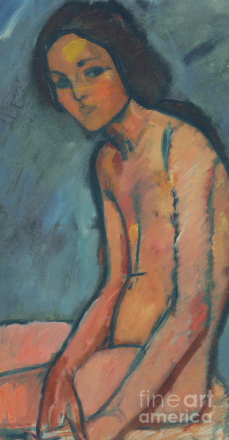Nu assis  Detail Painting by Amedeo Modigliani