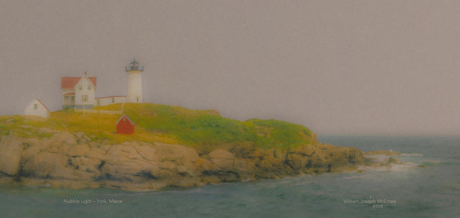 Nubble Light in York, Maine Painting by Bill McEntee Nubble Light in York, Maine Painting by Bill McEntee