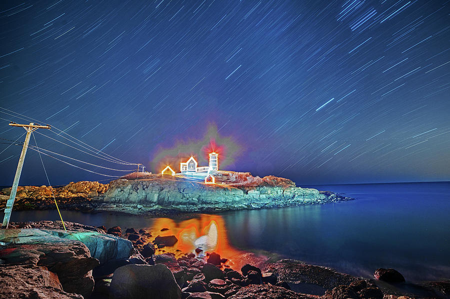 Nubble Light in York ME Hurtling Through Space Cape Neddick Photograph by Toby McGuire
