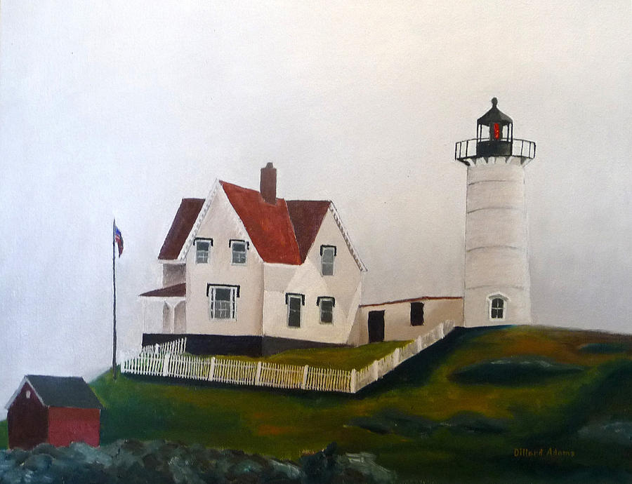 Lighthouse Painting - Nubble Light IV by Dillard Adams