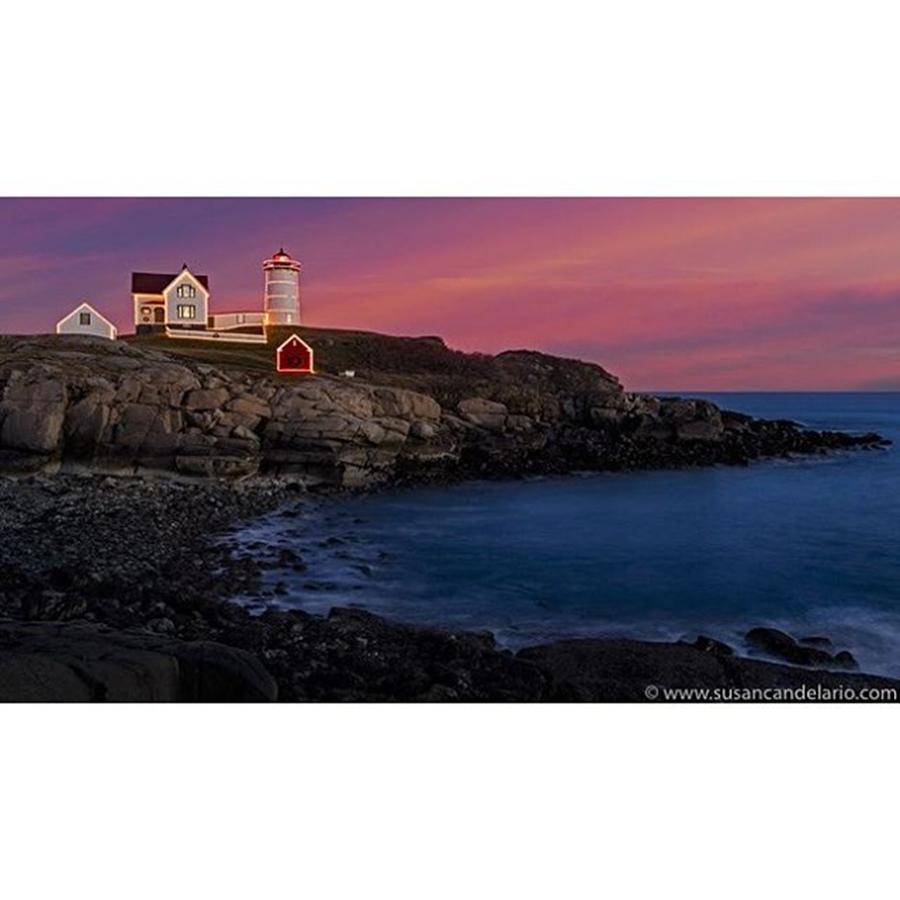 Nubble Photograph - Nubble Lighthouse During Christmas by Susan Candelario