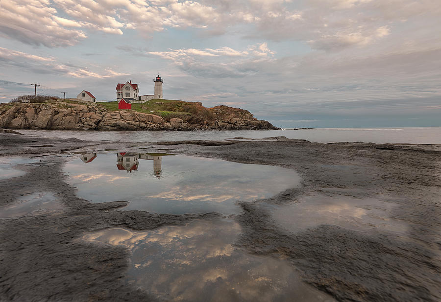 Nubble Lighthouse in the Afternoon Photograph by Jon Glaser