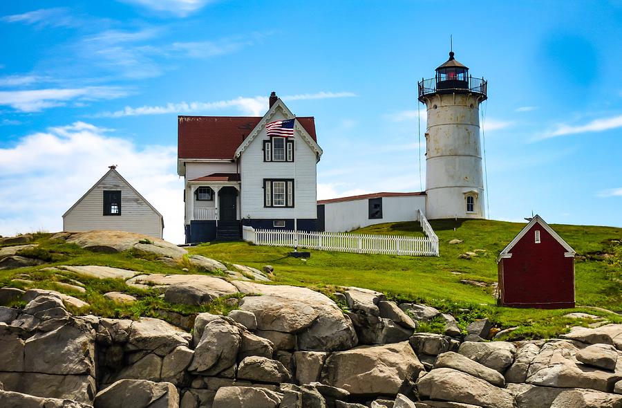 Nubble Lighthouse in York, Maine. Photograph by Mark Sellers - Pixels
