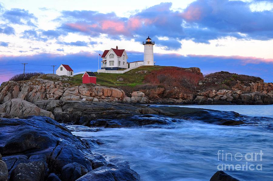 Nubble Lighthouse Photograph by Steve Brown