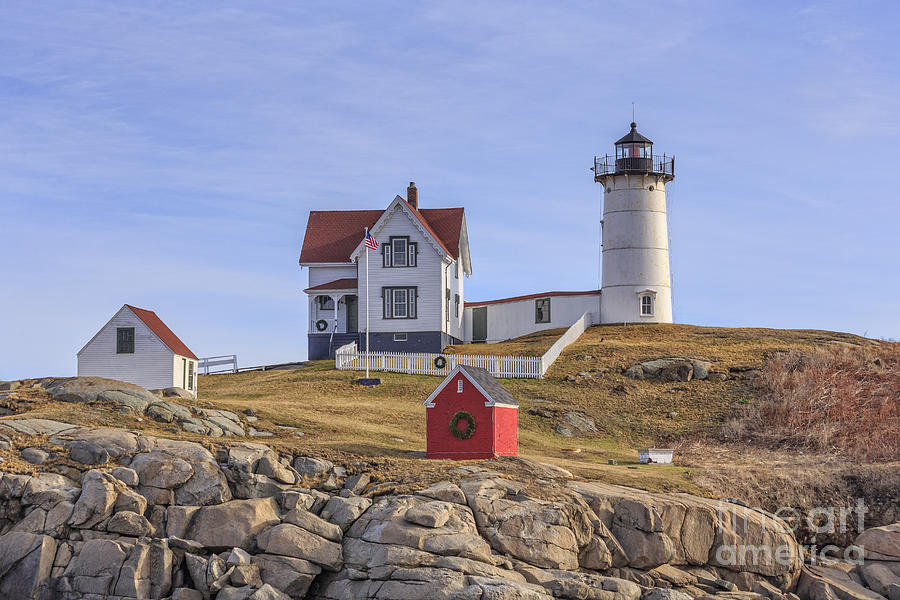 Nubble Lighthouse York Maine Photograph by Edward Fielding