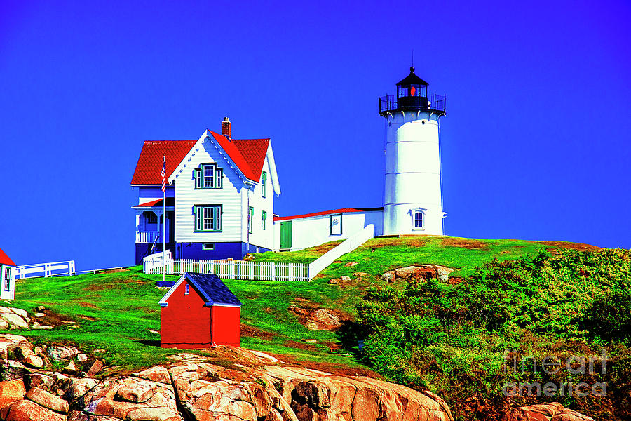 Nubble Red Light Photograph by Rick Bragan