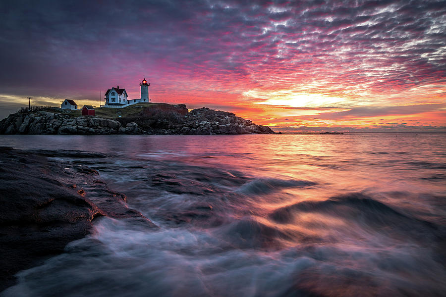 Nubble Sunrise Photograph by Colin Chase