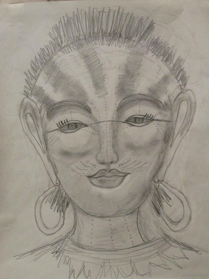 Nubian Goddess Of The Pharaohs. is a drawing by Sharyn Winters which was up...