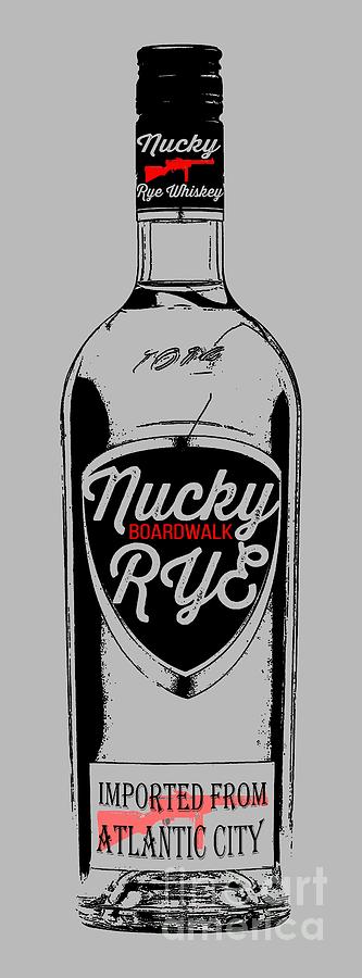 Bottle Digital Art - Nucky Thompson Boardwalk Rye Whiskey Tee by Edward Fielding