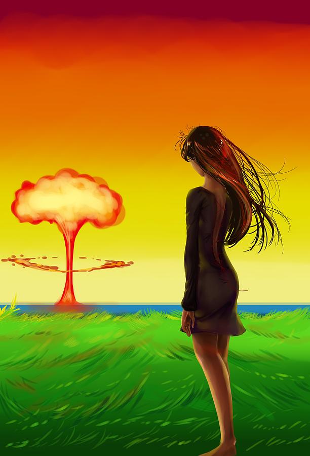 Armageddon Drawing - Nuclear end by Natalie Gillham