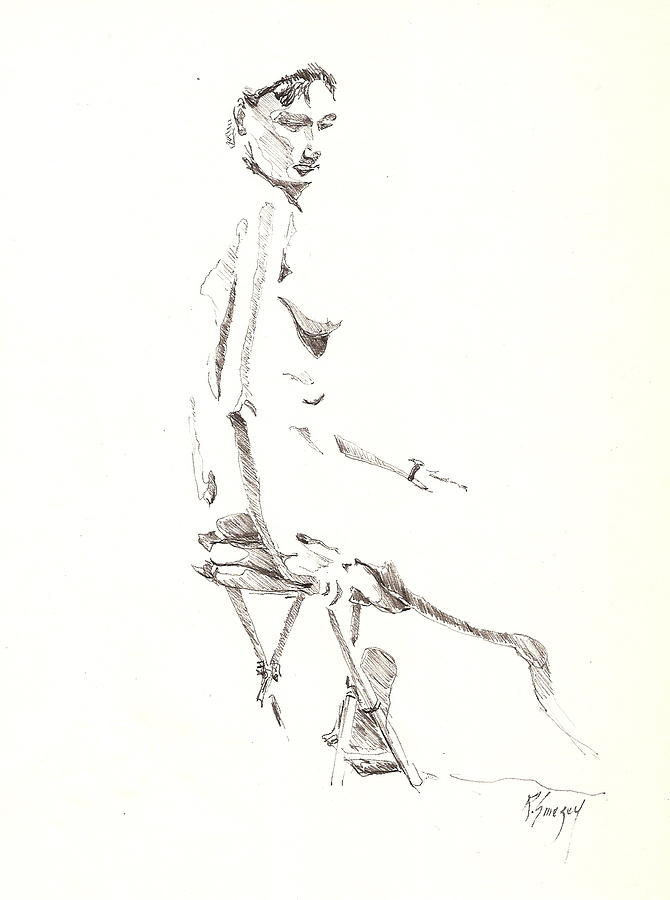 Nude 8 Drawing by R  Allen Swezey