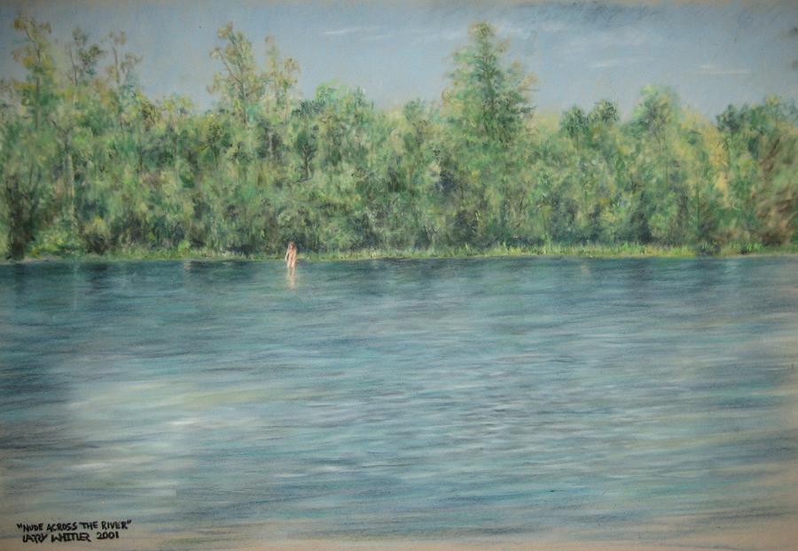 Nude Across The River Pastel by Larry Whitler