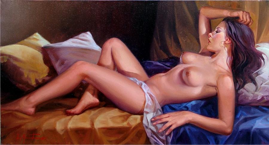 Still Life Painting - Nude  by Amitrano