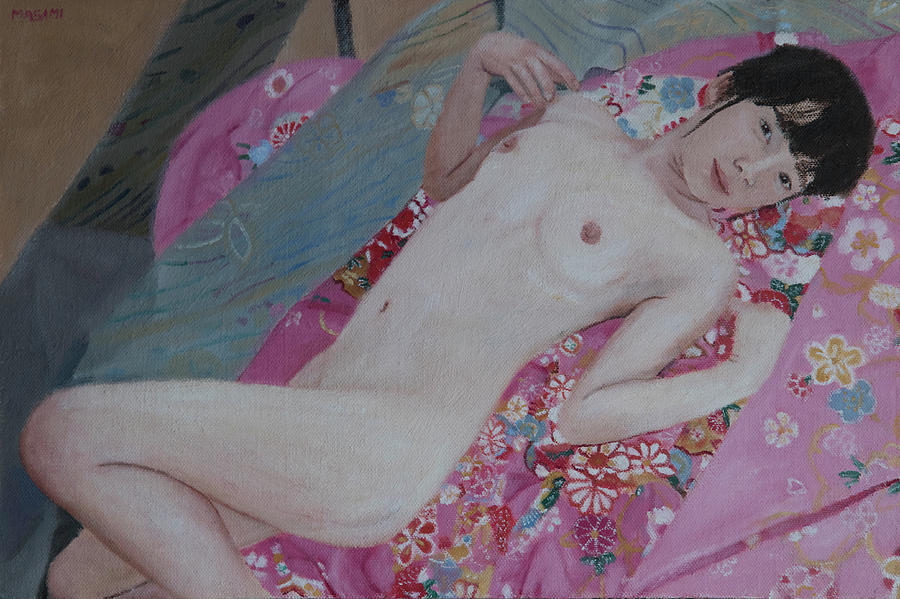 Nude and Kimono 2 Painting by Masami Iida