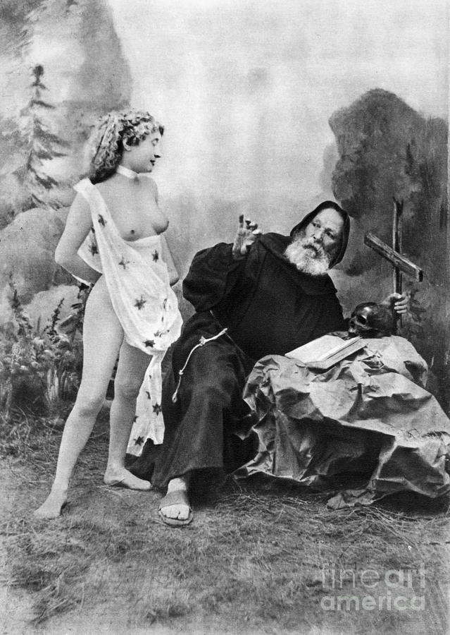 NUDE AND MONK, c1895 Photograph by Granger