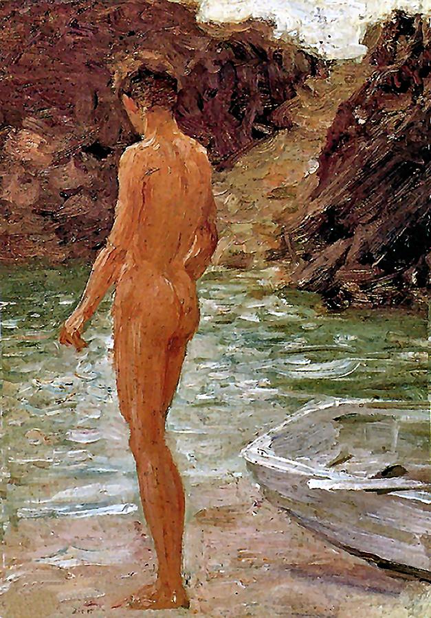 Nude Boy Painting by Henry Scott Tuke
