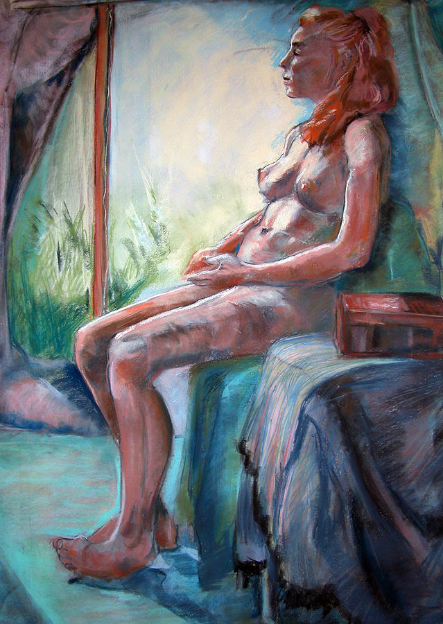 Nude By The Window Painting by Synnove Pettersen