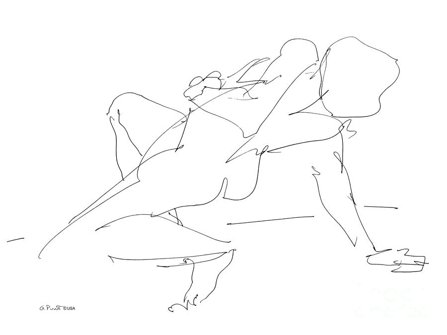 Nude-Female-Drawing-17 Drawing by Gordon Punt