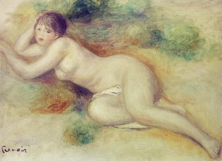 Pierre Auguste Renoir Painting - Nude Figure of a Girl by Pierre Auguste Renoir