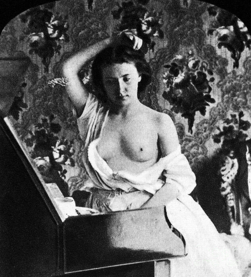 Nude Photograph - NUDE FIXING HAIR, c1861 by Granger