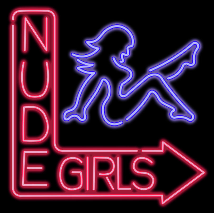 Nude Girls Neon Sign Digital Art