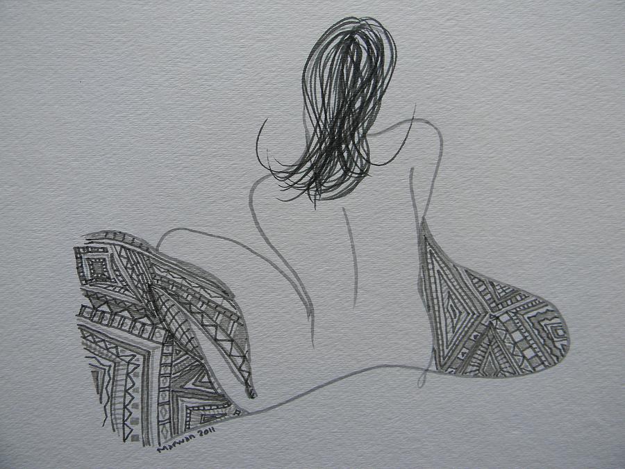 Nude II Drawing by Marwan George Khoury