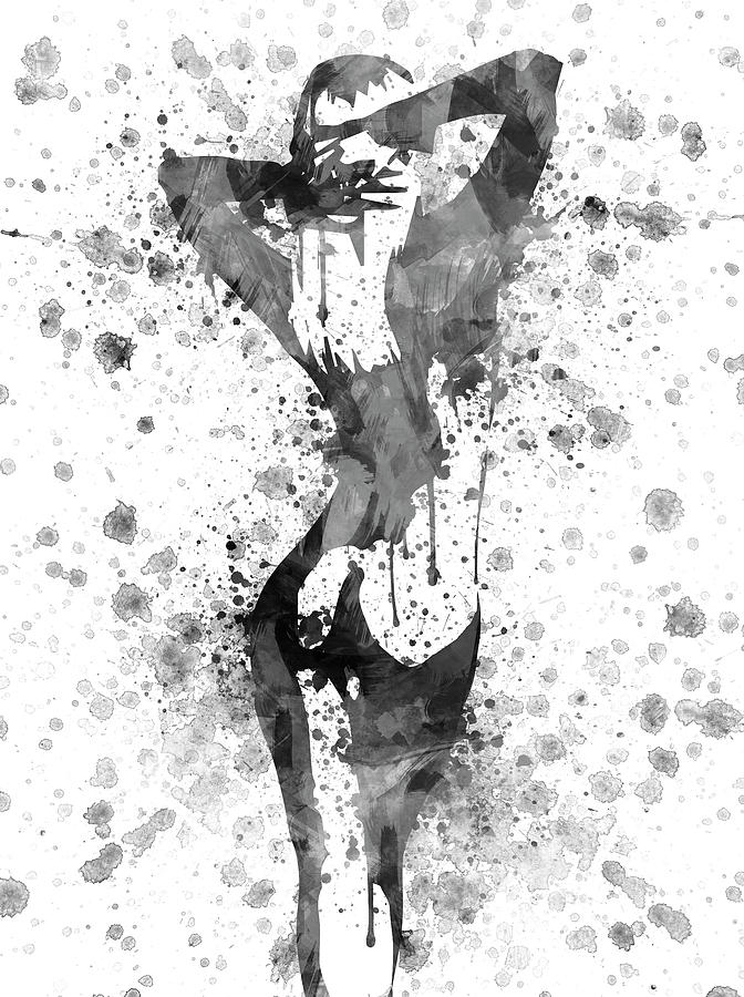 Nude In Black And White Digital Art