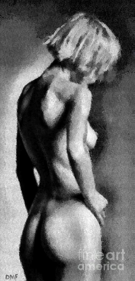 Nude in Black and White Painting by Dragica Micki Fortuna