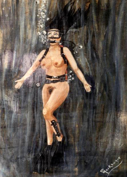 Nude In Diving Gear Painting by Mackenzie Moulton