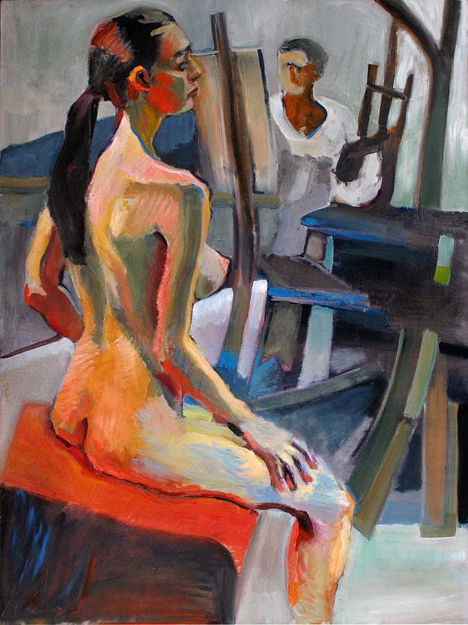 Space Painting - Nude in studio by Piotr Antonow
