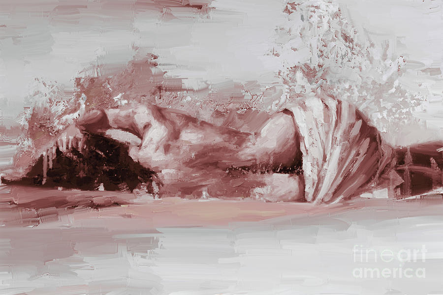Nude Lady on the floor 45 Painting by Gull G
