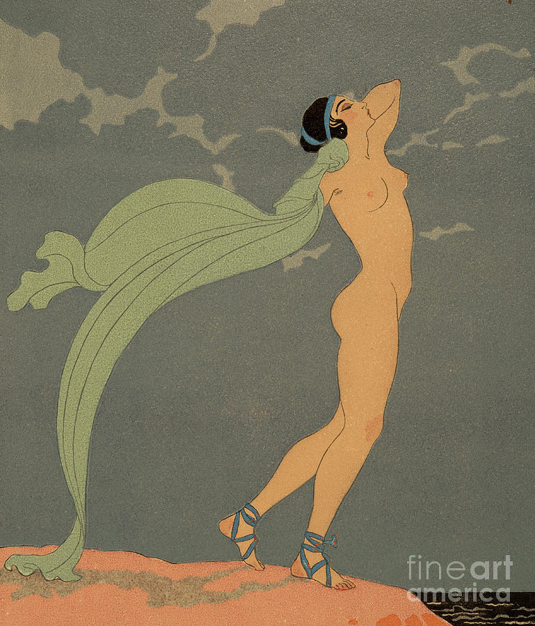 Nude   Le Silence de Mnasidika by Barbier Painting by Georges Barbier