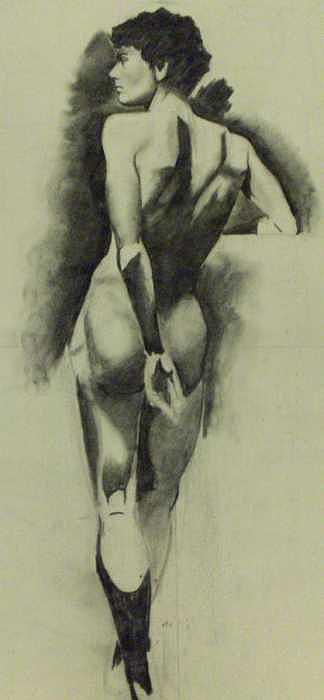 Nude Male Figure Study Drawing by Christian Lee Nude Male Figure Study Drawing by Christian Lee