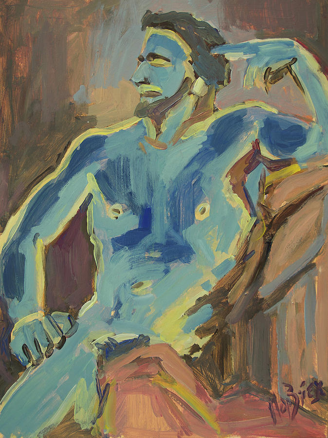 Nude man Painting by Nop Briex