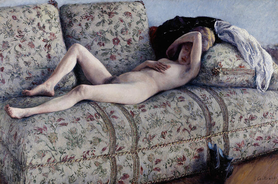 Nude on a Couch, from 1875-1885 Painting by Gustave Caillebotte