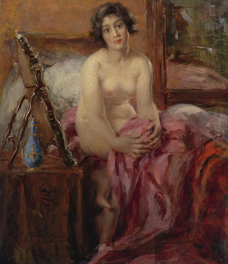 Nude Portrait Painting by Vitaly Tikhov