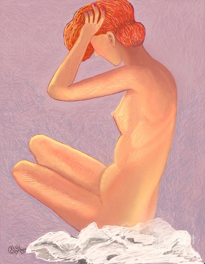 Nude Redhead Digital Art by Caroline Street