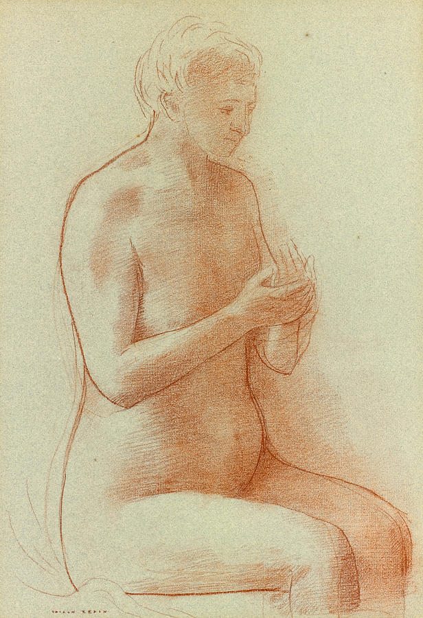Nude Drawing - Nude by Sanguine on paper