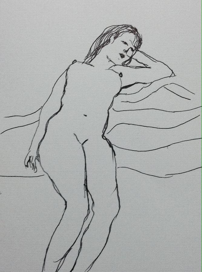 Nude study 0506 Drawing by Hae Kim