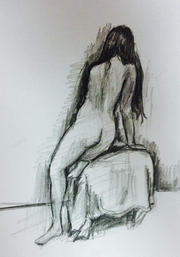 Nude study 11427 Drawing by Hae Kim