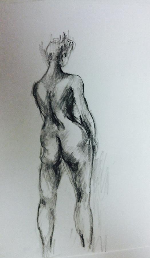 Nude study 122316 Drawing by Hae Kim