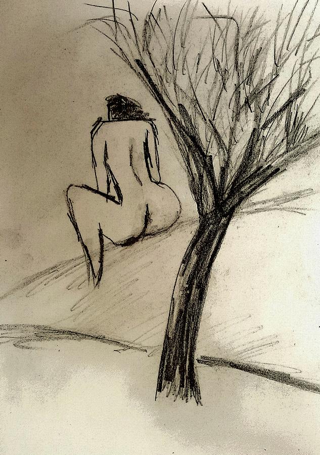 Nude study 22517 Drawing by Hae Kim