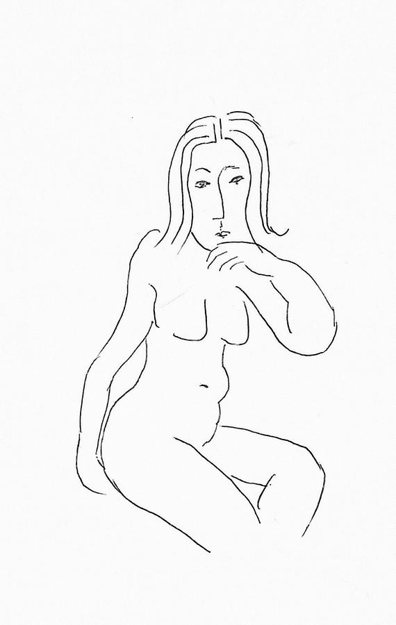 Nude study 22717 Drawing by Hae Kim