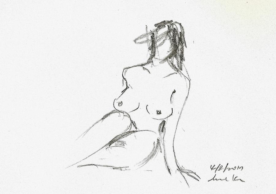 Nude study 4817 Drawing by Hae Kim
