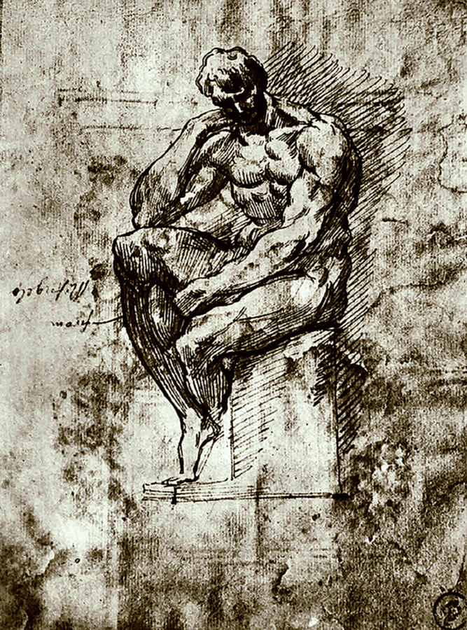 Nude Study Number Four Painting by Michelangelo Buonarroti